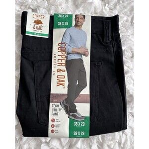 Copper and Oak Supply Co. Men’s Straight Fit Tech Utility Pants 38x29 Black NWT